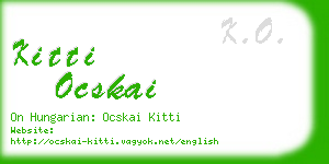 kitti ocskai business card